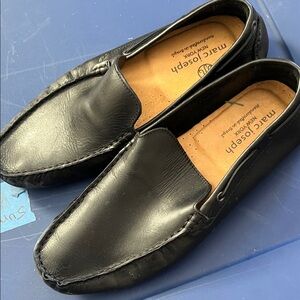 Marc Joseph Black Leather Slip-On Loafers